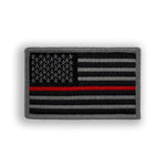 US Flag Thin Red Line Subdued Silver Patch