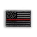 US Flag Thin Red Line Subdued Silver Patch