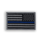 Reverse US Flag Thin Blue Line Subdued Silver Patch