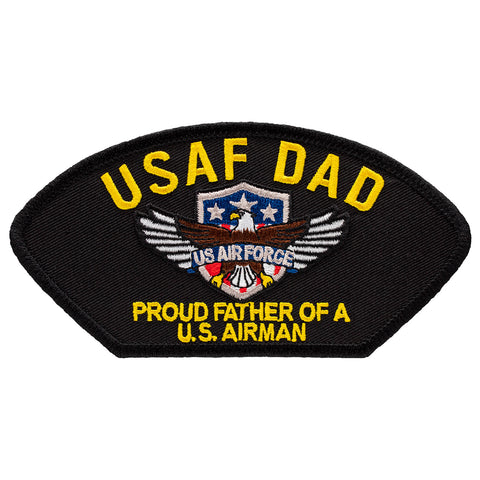 Air Force Dad - Proud Father of a US Airman Embroidered Military Support Patch