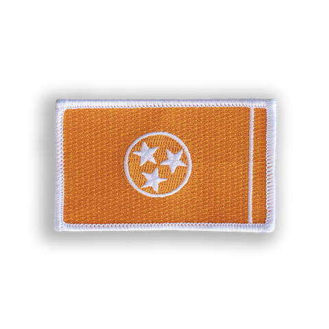 Orange Tennessee State Flag Tactical Military Patch - Iron-on, velcro, peel & stick