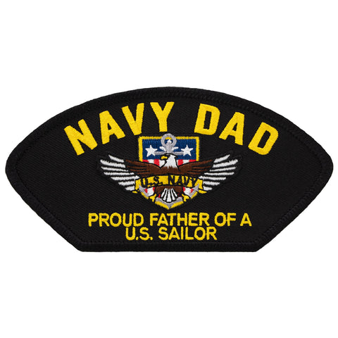 US Navy Dad - Proud Father of a US Sailor Embroidered Military Support Patch