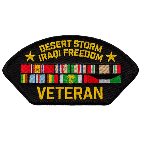Desert Storm - Iraqi Freedom Veteran Embroidered Patch 5 ¼" x 2 5/8"