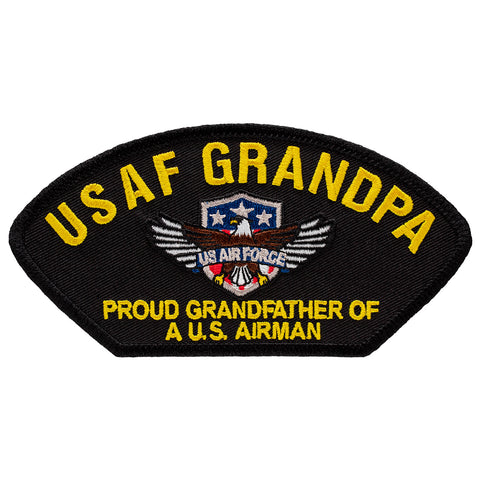 Air Force Grandpa - Proud Grandfather of a US Airman Embroidered Military Support Patch