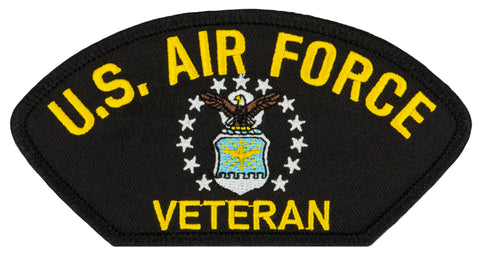 US Air Force Veteran Embroidered Patch 5 3/16" x 2 5/8"