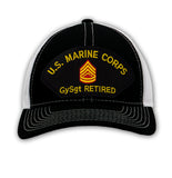 US Marine Corps Gunnery Sergeant Retired Hat - Multiple Colors Available