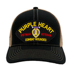 Purple Heart - Combat Wounded - Vietnam War Veteran Hat - Multiple Colors Available