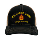US Marine Corps Gunnery Sergeant Retired Hat - Multiple Colors Available