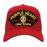 Purple Heart - Combat Wounded - Vietnam War Veteran Hat - Multiple Colors Available