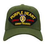 Purple Heart - Combat Wounded - Vietnam War Veteran Hat - Multiple Colors Available