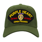 Purple Heart - Combat Wounded - Vietnam War Veteran Hat - Multiple Colors Available